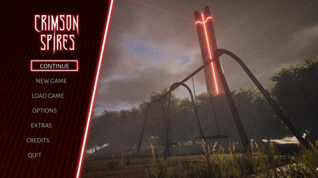 Screenshot of Crimson Spires title menu